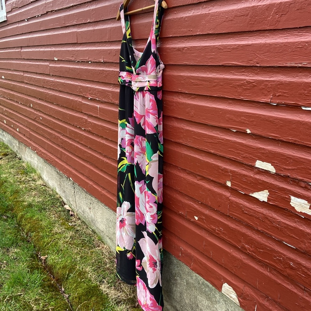 Ann Taylor Floral Chiffon Fully Lined Empire Waist Maxi Dress Women's Size 12P - Picture 4 of 8